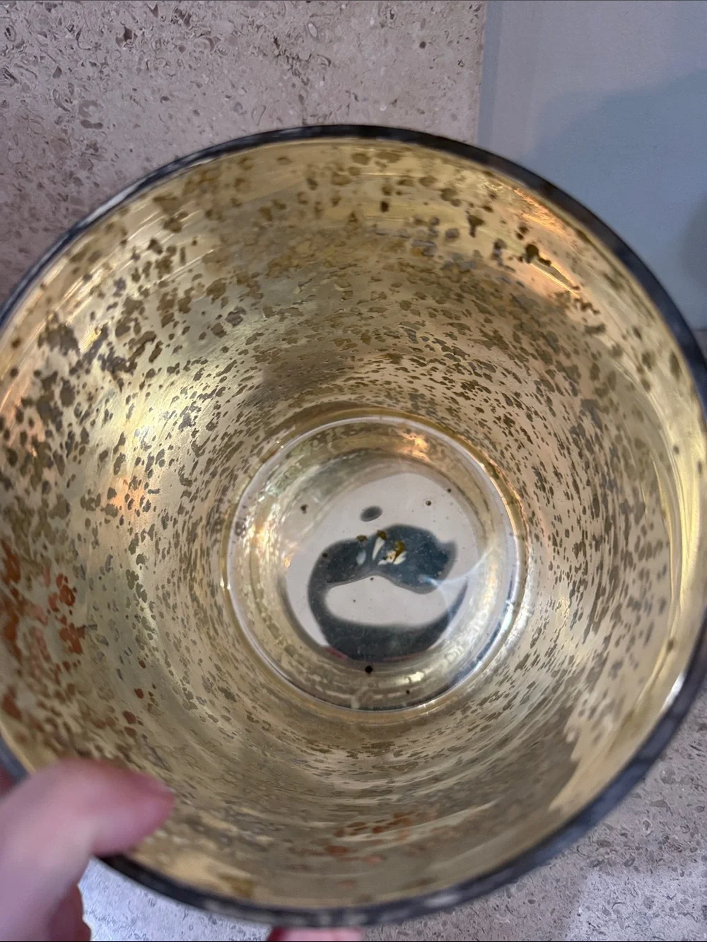 West Elm Elegant Gold Mercury Glass Candle Holder